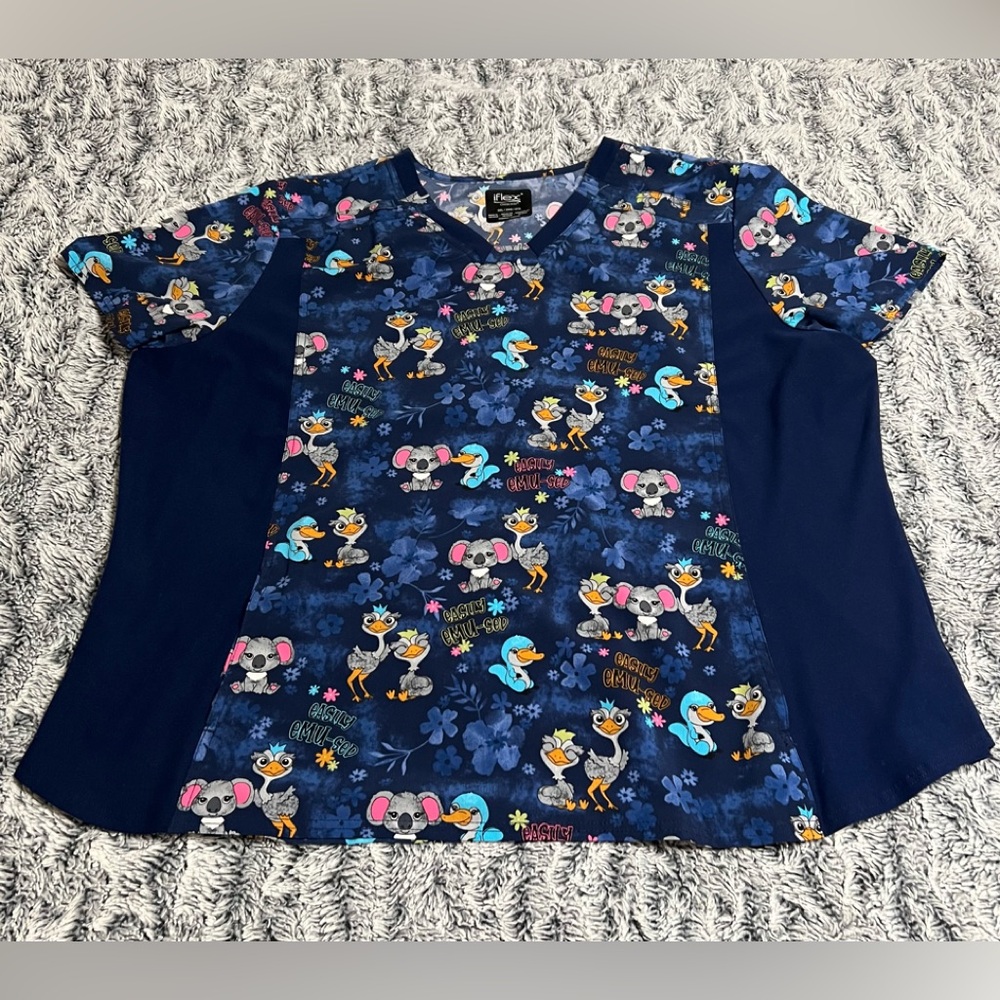 Cherokee Women's Blue Cartoon Print Top
